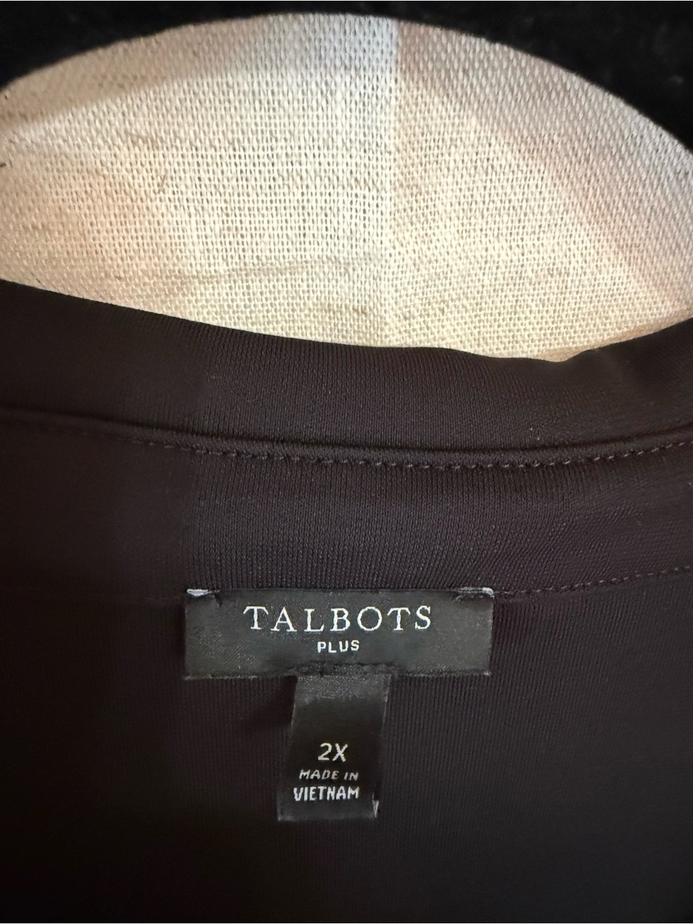 Talbots Plus Black Top with Crew Neck - Picture 2 of 2